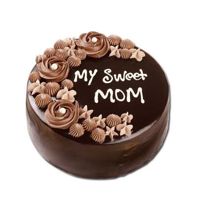 "Round shape chocolate flavor cake - 1kg + 12 pink roses in a vase - Click here to View more details about this Product